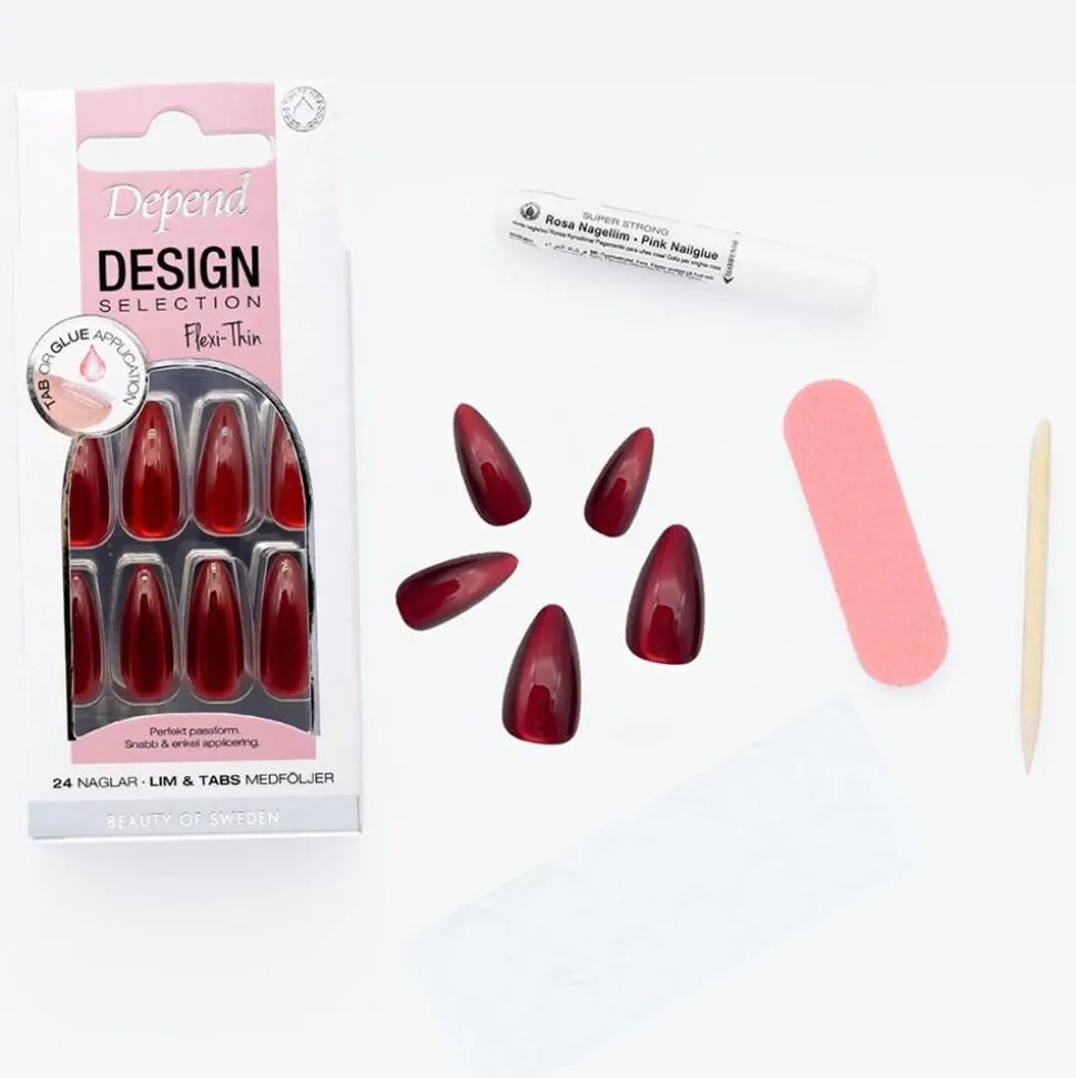 Design Selection Ruby Red Almond Kunstige Negle