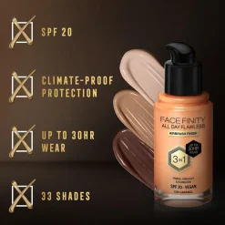 Facefinity All Day Flawless 3 In 1 Foundation, C85