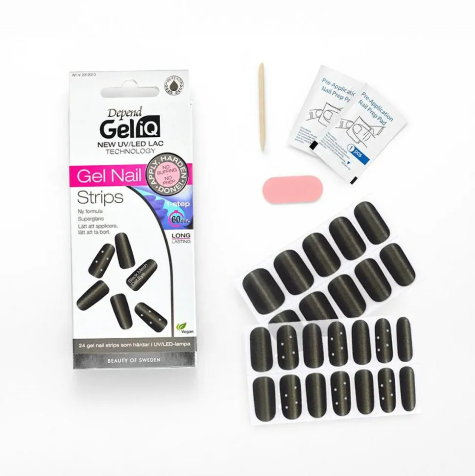 Gel iQ Nail Strips, Black Mesh Cat Eye