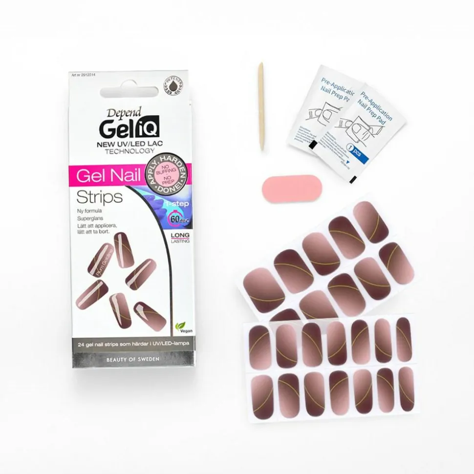 Gel iQ Nail Strips, Plum Goldline