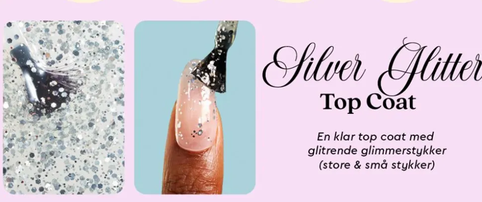 Gel Top Coat, Silver Glitter