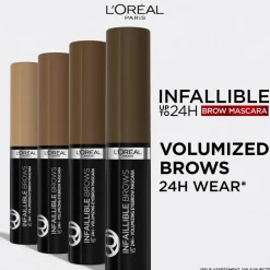Infaillible Brows 24H Volumizing Eyebrow Mascara, 1.0 Ebony