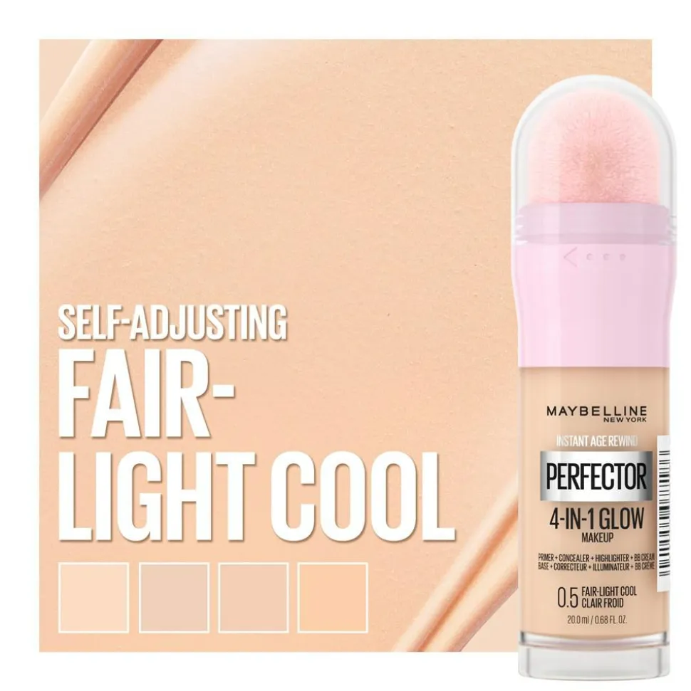 Instant Perfector 4-in-1 Glow Makeup Foundation, 0.5 Fair Light Cool