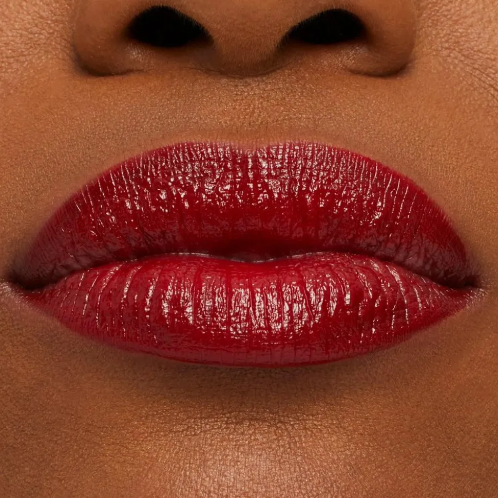 Macximal Sleek Satin Lipstick, Left on Red