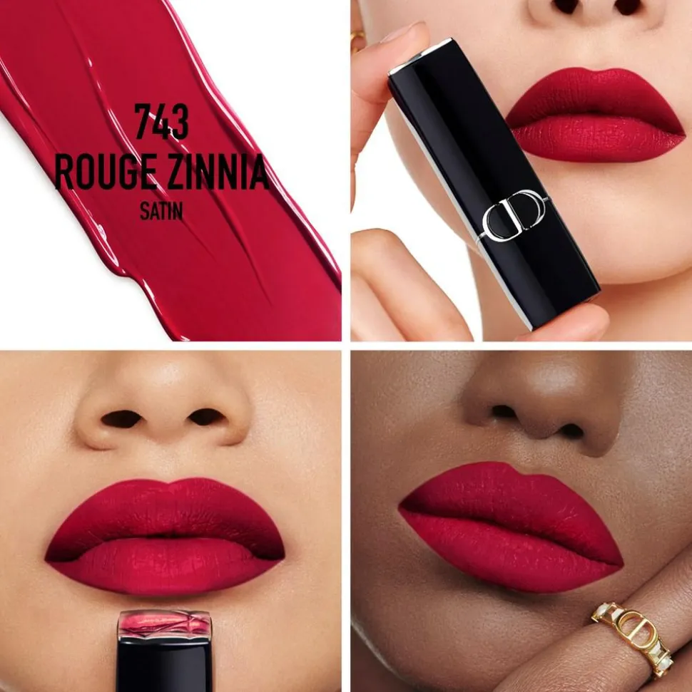 Rouge Dior Satin Lipstick, 743 Rouge Zinnia