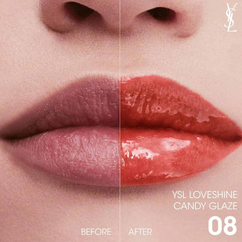 YSL Loveshine Candy Glaze Lipgloss Stick, 8 Chili Delight